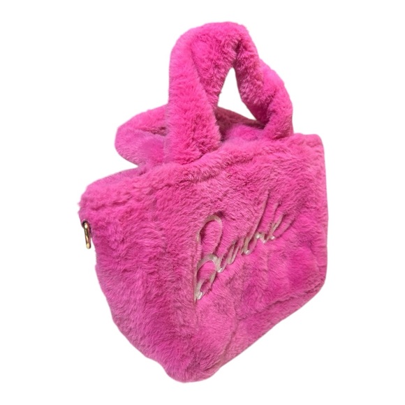 Barbie x Skinny Dip Pink Faux Fur Mini Clutch Handbag - Picture 3 of 7
